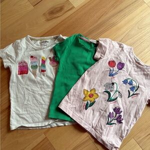 Mini Boden Kids Tees - Ice Cream and Floral Designs in White, Green, Pink